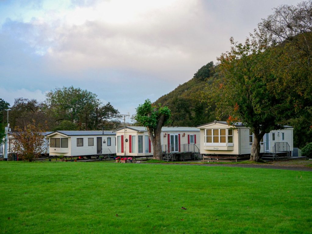 Manufactured homes in a quiet countryside community